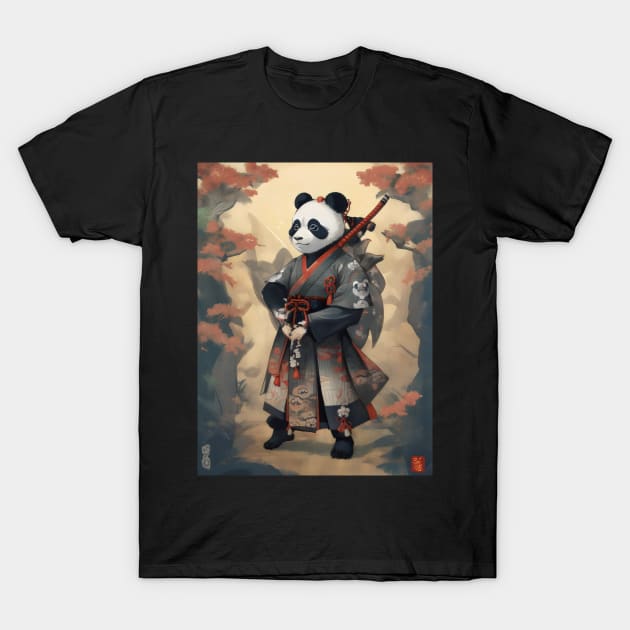 Japanese samurai panda T-Shirt by Spaceboyishere